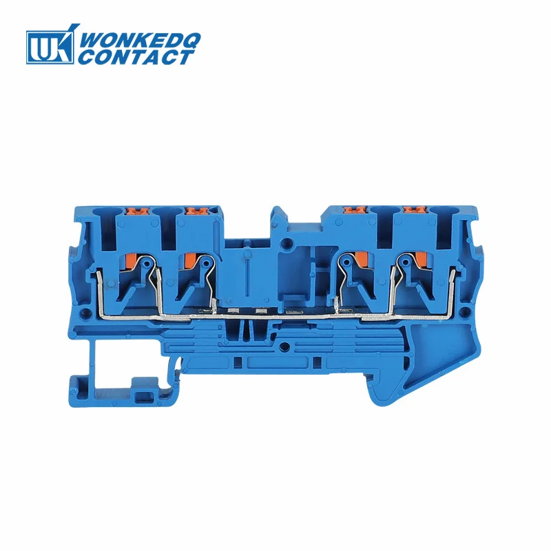 10 Stück PT2.5-QU Push-In-Feder 4-Leiter-Streifenstecker PT 2.5 QUATTRO-Draht Elektrischer Steckverbinder DIN-Schienenklemmenblock PT 2.5-QU