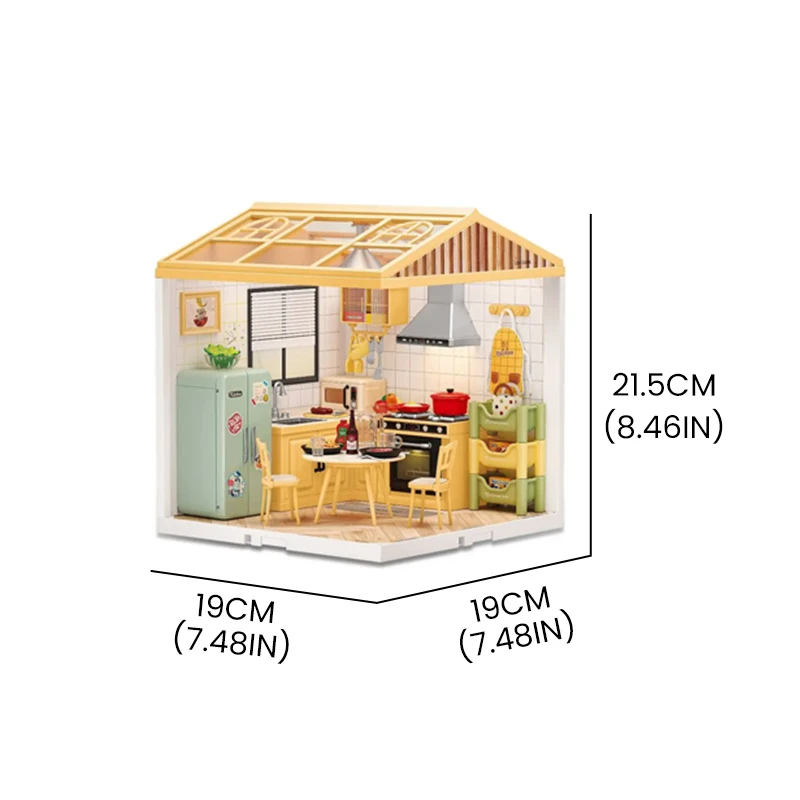 DIY House Scene Assembly Toy Children's Craft Light-Up House Building Block Scene Toy Simulated Furniture Construction Toy