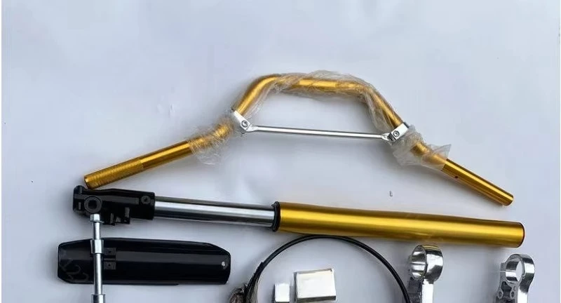 Inverted Front Shock Absorber Kit, Off-Road Motorcycle Modification Set with Director Compressor and Front Brake