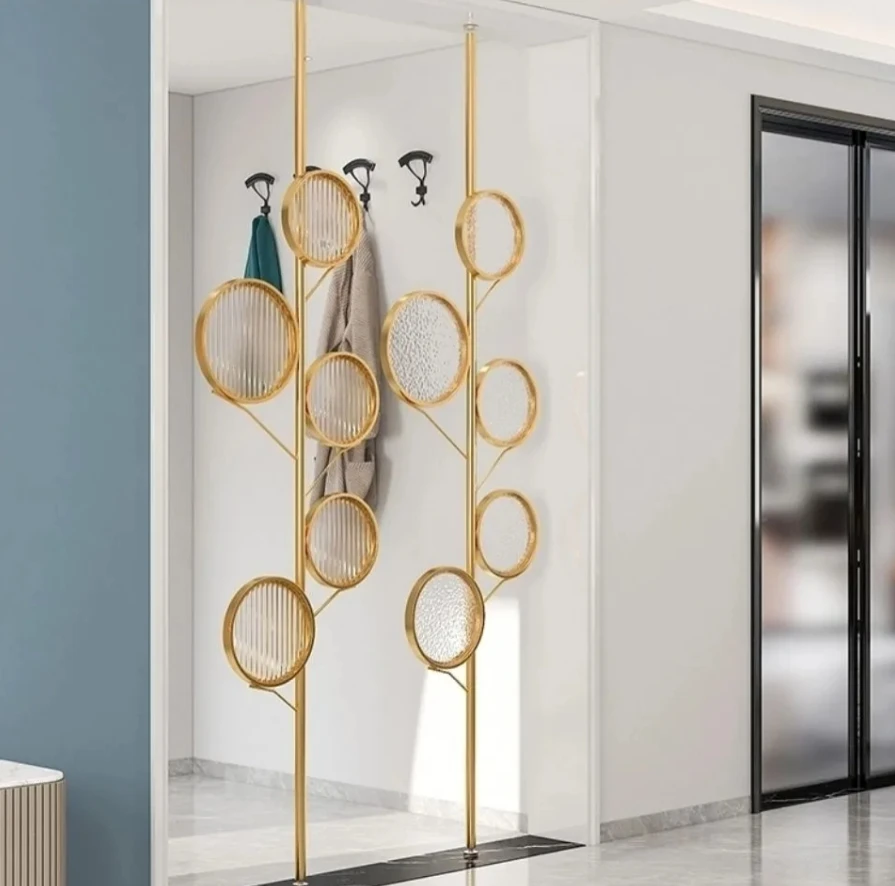 Wrought Iron Pillar Partition Screen for Office & Restaurant Floor Area Elegant Screens & Room Dividers