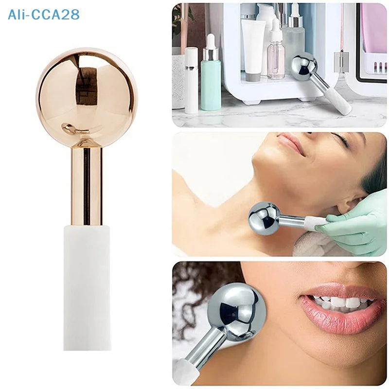 Facial Ice Globes Cold Hot Stainless Steel Facial Roller Skin Beauty Spa Cooling Globe Massage Ball Face Care Cryo Freeze Stick