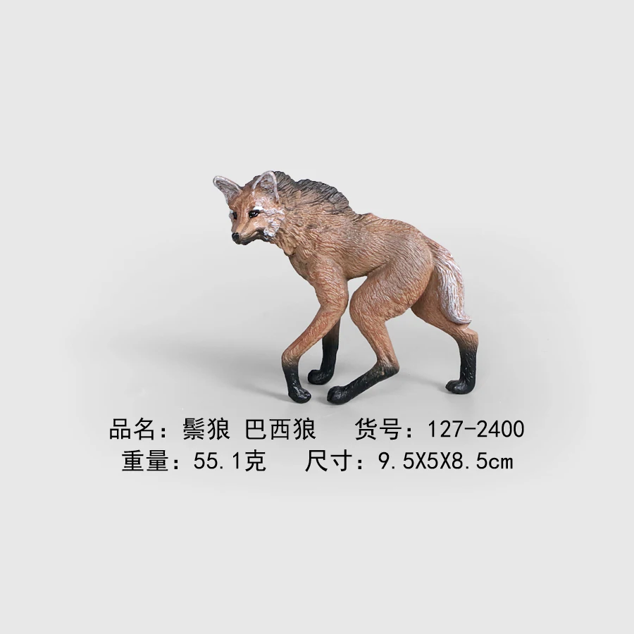 Hand Painted Simulation Model Wild Animal of Wolf Figurine,Sideburned Wolf Action Figure Toys Miniature Collection Gift For Kids