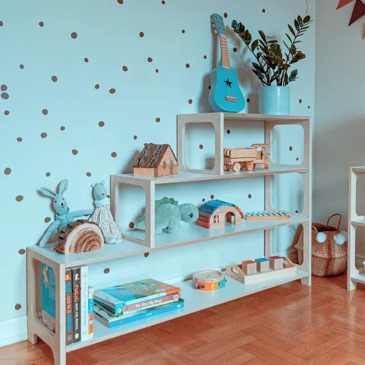 LM KIDS Children Furniture Wooden Bookcase Shelf for Easy Organization Montessori Bookshelf Storage Assembly Kids Book Rack