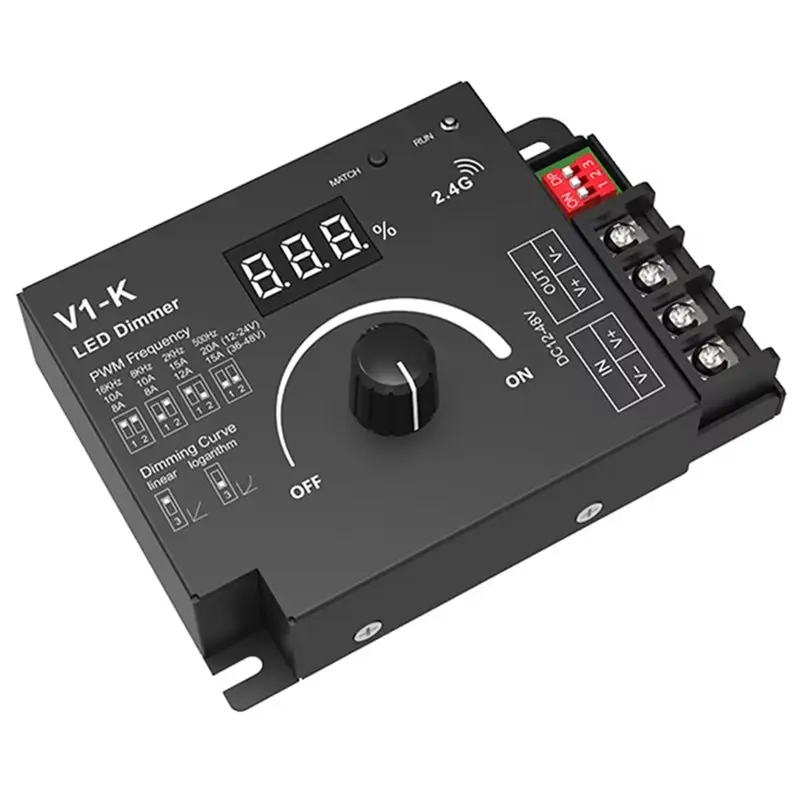 WCS-V1-K LED Controller Dimmer 20A PWM Dimmer Switch 12V 24V Frequency Adjustable For LED Strip Dimming For Lighting Modules