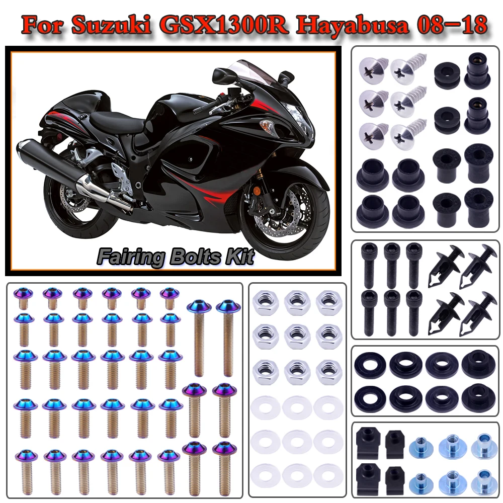 Motorcycle Stainless Complete Bodywork Fairing Bolt Kit Screws Clip For Suzuki GSX1300R Hayabusa 2008-2018 2017 2016 2015 2014