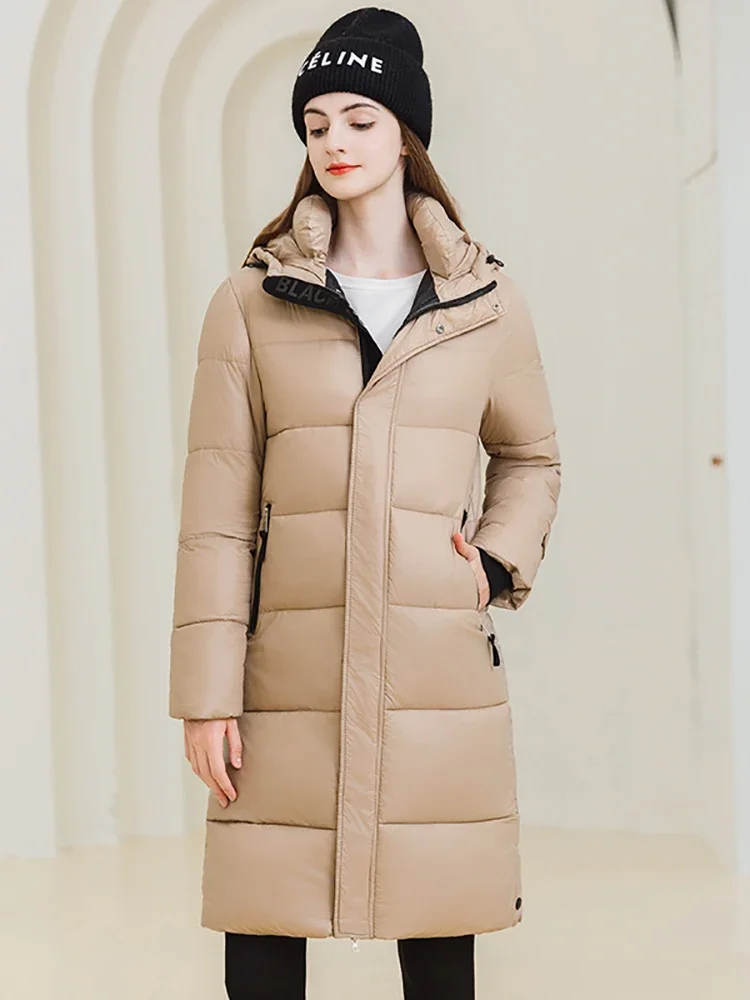 Vielleicht-Chaqueta acolchada para mujer, abrigo holgado con cremallera, Parkas largas y cálidas, color sólido, para invierno, novedad de 2024