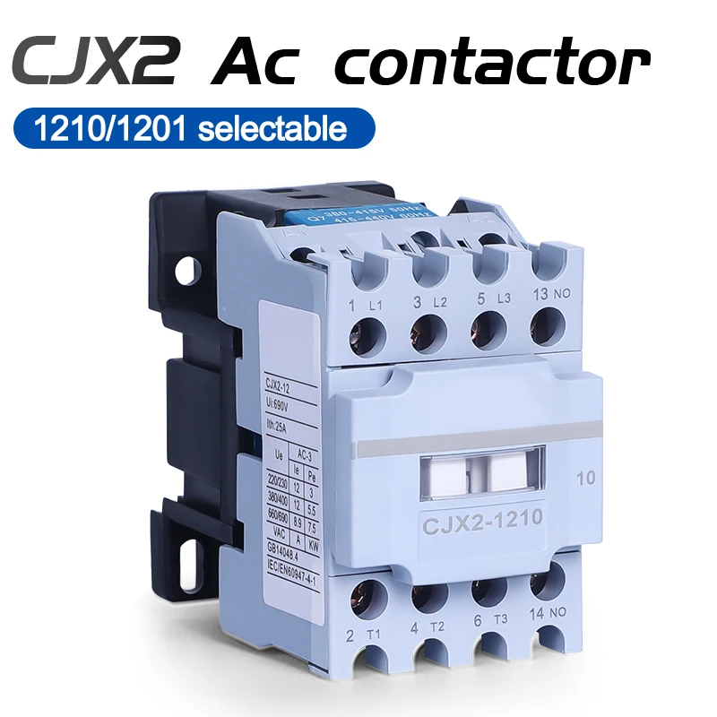 CJX2 1201-1210Contator AC para Aparelhos Industriais , Condutividade Forte, 110V,380v Pure copper coil 1NO 1NC