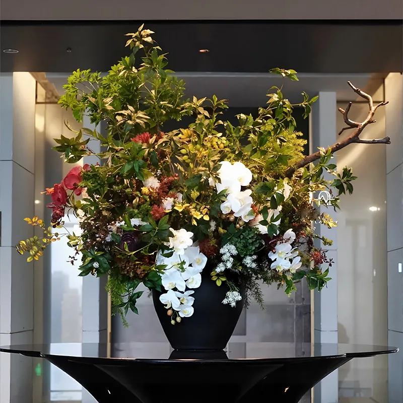 Simulation green plant new Chinese desktop large floral hotel lobby decoration simulation flower porch ornament