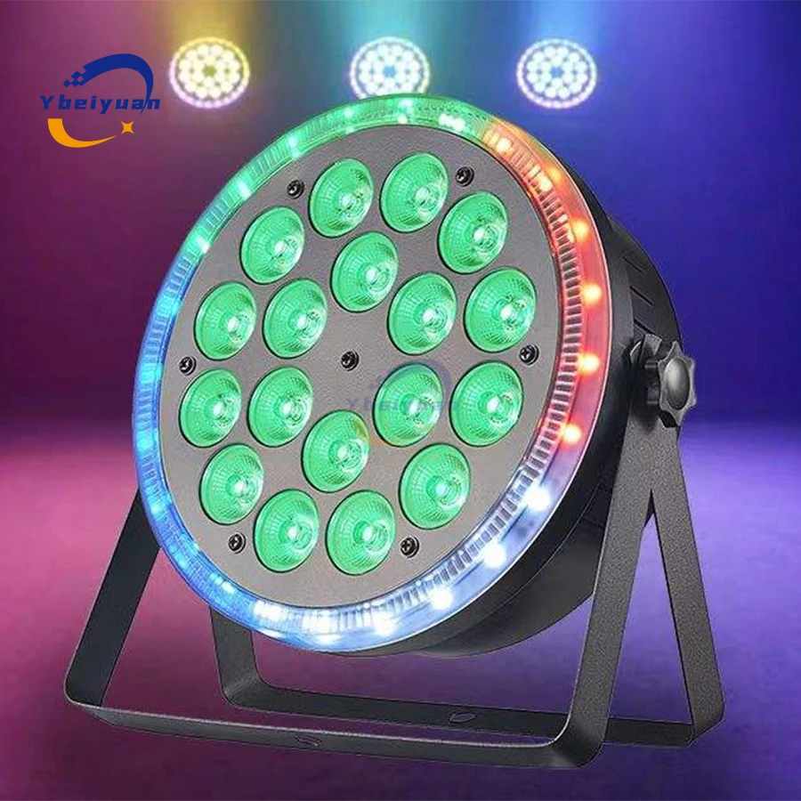 

18pcs 6W LED par lights with aperture RGBW 4-in-1 DMX512 control suitable for disco bars wedding stages Christmas DJ party light