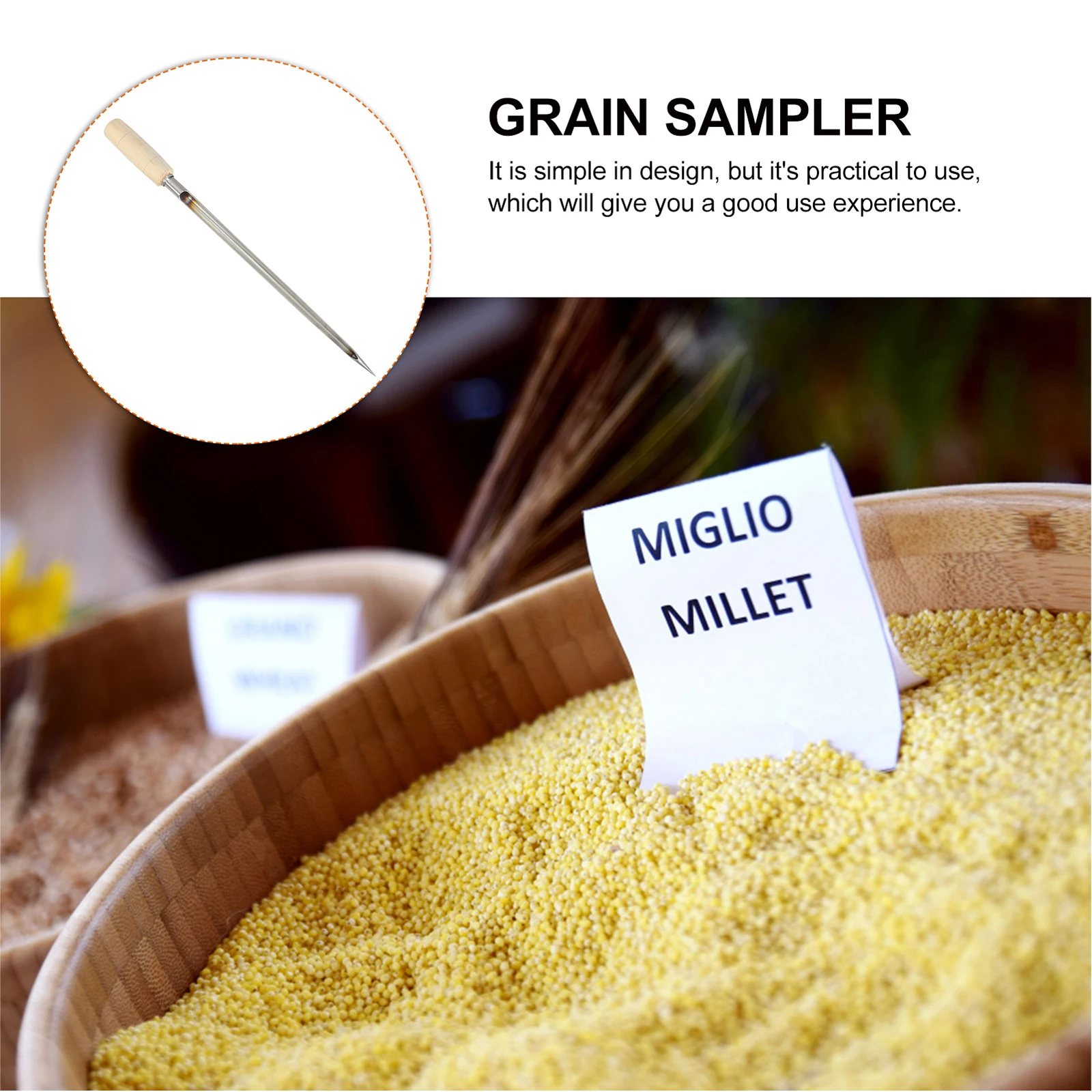 Sampler Cereal for Farm Multifunctional Garden Tools Metal Grains Rice Powder 304 Stainless Steel Sampling