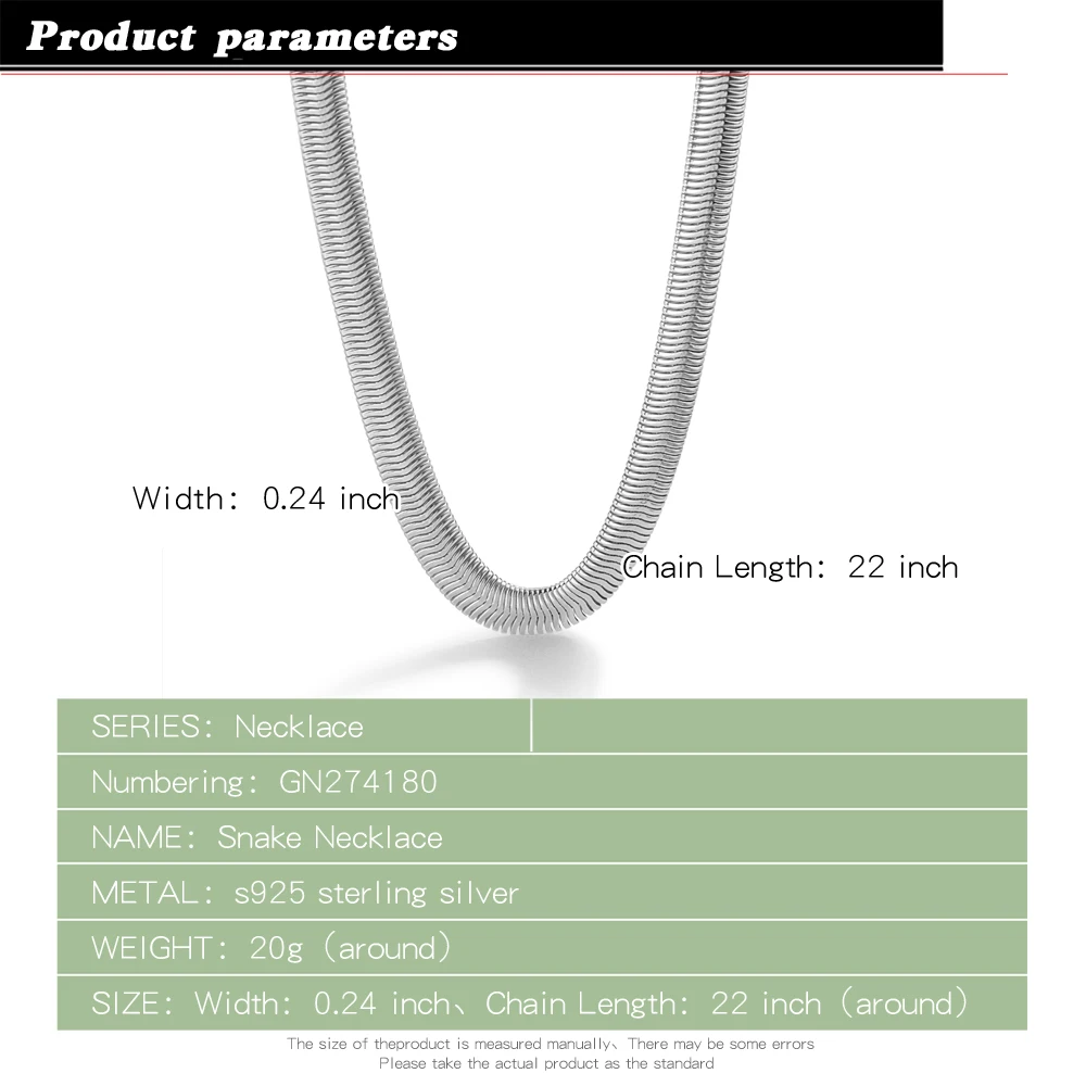 New Flat Snake Chain 6mm 8mm Thick Necklace for Women Men Gold Color Choker Neck Chains Simple Trend Jewelry Creative Gift Hot