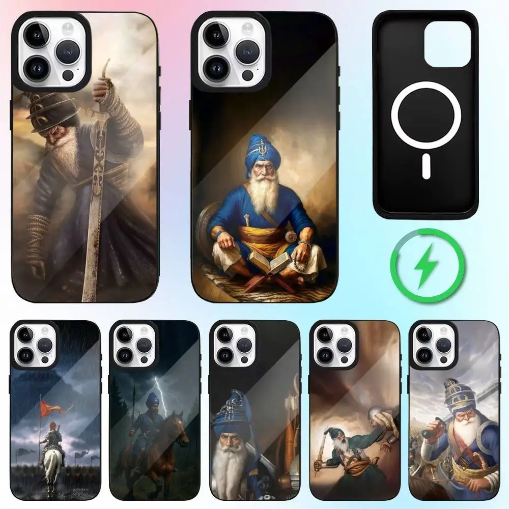

N-Nihang S-Sikh W-Warrior Singh Phone Case For iPhone17,16,15,14,13,12,11 Plus,Pro Max Magnetic Magsafe Wireless Charging