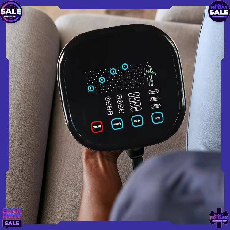 Plug Leg Massager Air Compression 4 Chamber 8 Pressure Levels Timing Musical Functions ABS+TPU Material No Battery Required