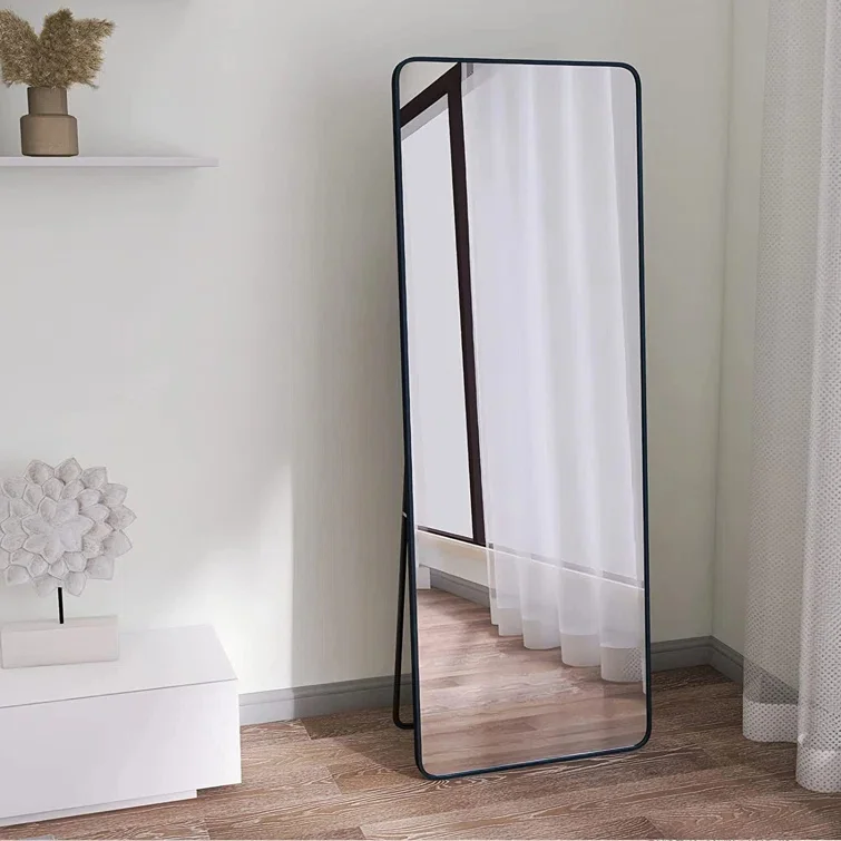 Modern Home Interior Wall Decoration Luxury Salon Makeup Floor Full Length Human Standing Adhesive Unbreakable Mirror