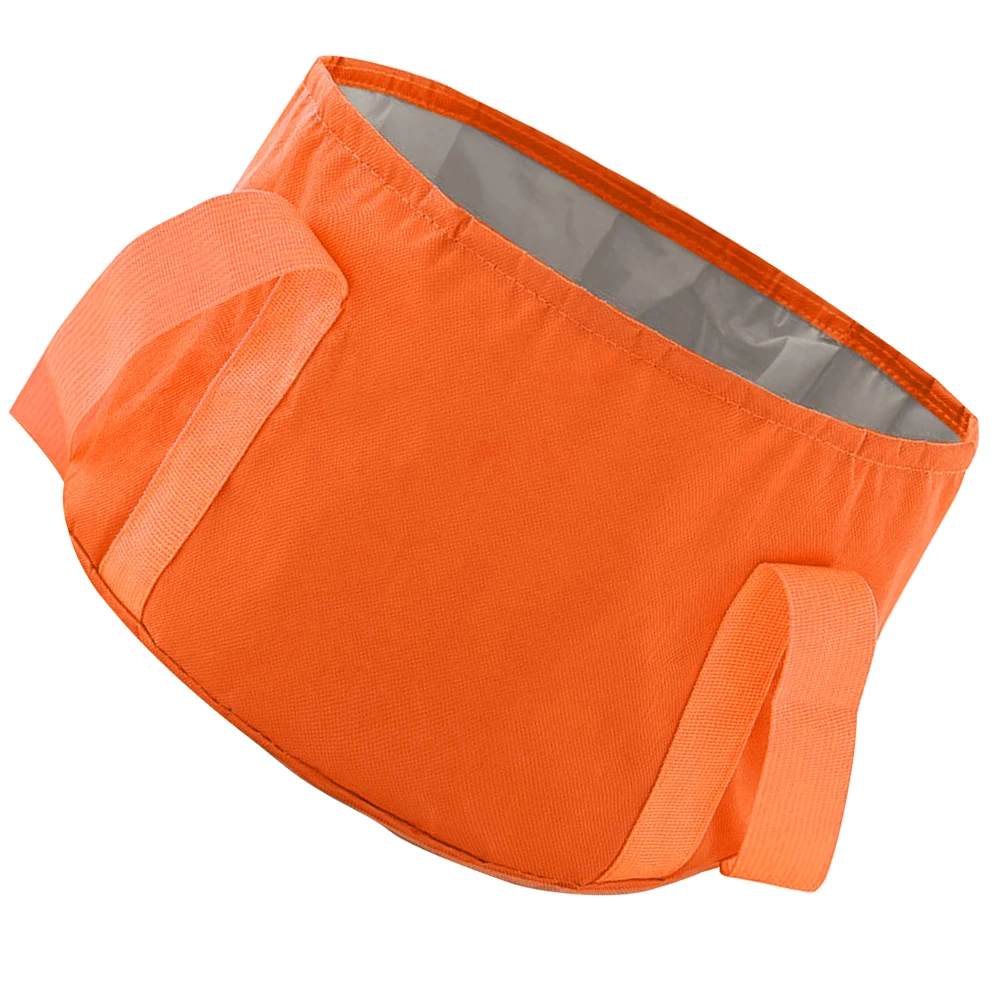 

Portable Foot Bath Bucket Orange Water Basin Collapsible Soak Fold Polyester Foldable Tub