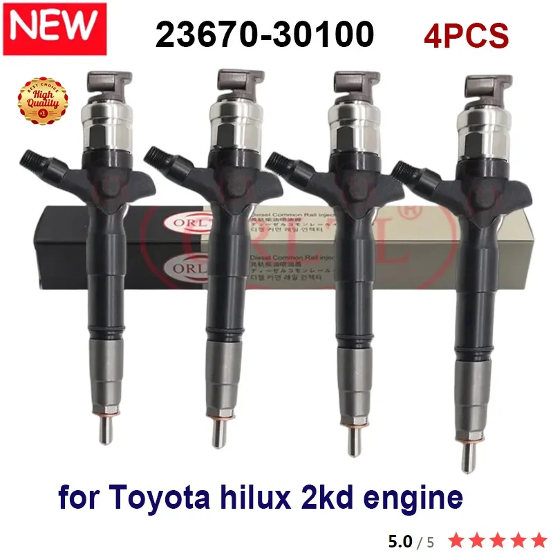 

4 шт. Новинка 23670-30100 дизель 23670 30100 для Toyota Hilux 1KD 2KD 2367030100 подлинный топливный инжектор