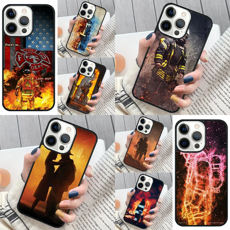 Fireman Firefighter Phone Case Cover for iPhone 16 12 mini 11 13 14 15 Pro Max SE 2020 for Apple 7 8 Plus Coque