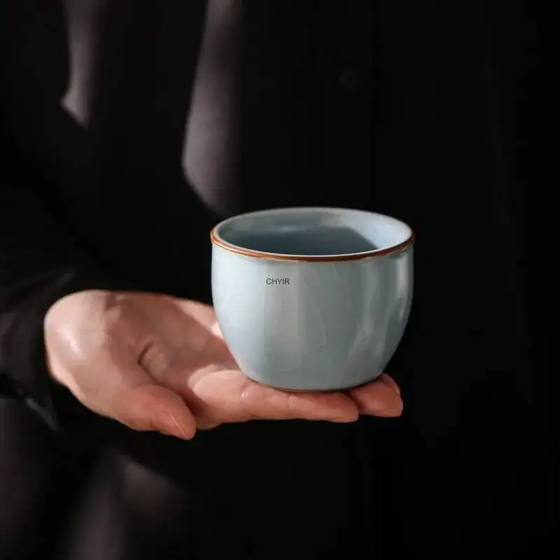Ru Kiln Jar Cup  Master Cup Ru Porcelain Slice Can Be Raised Kung Fu Tea Cup 