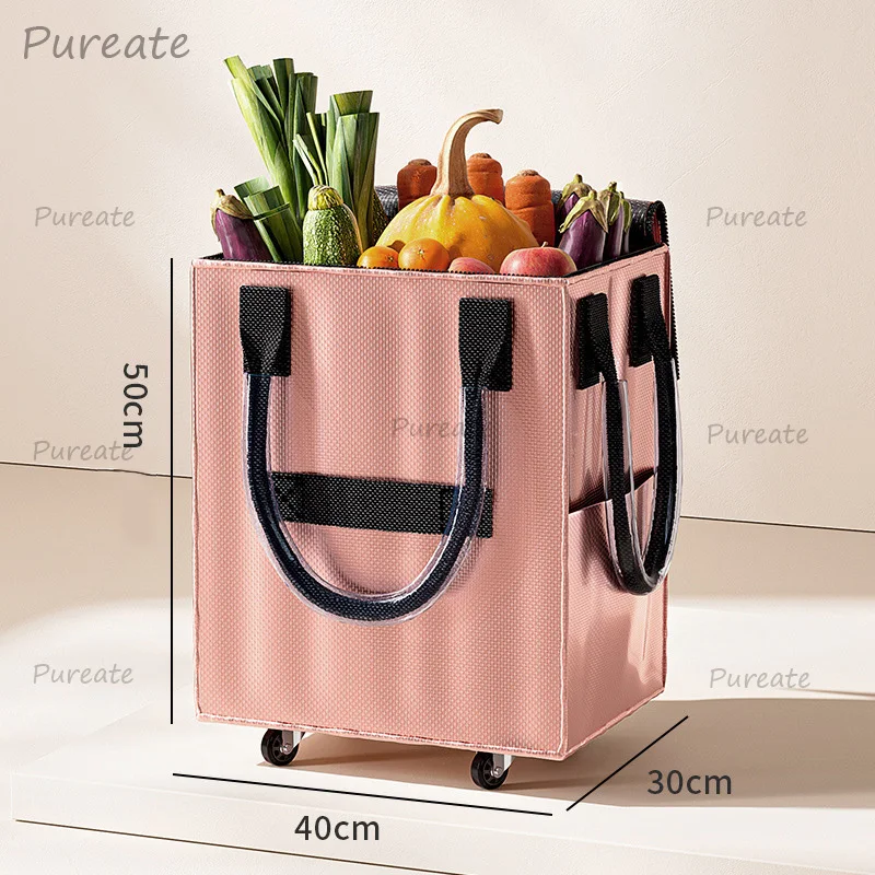Bolsa de compras para patinaje sobre ruedas, bolsa de almacenamiento plegable de mano larga, equipaje de remolque, bolsa para carrito de compras de viaje de negocios al aire libre