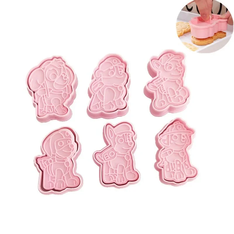 Paw Patrol Cake Tooling Cute Anime Patrol Canine Cookie Mould Frosting Crackers Press Mold Cutter Set Plastic DIY Baking Tools