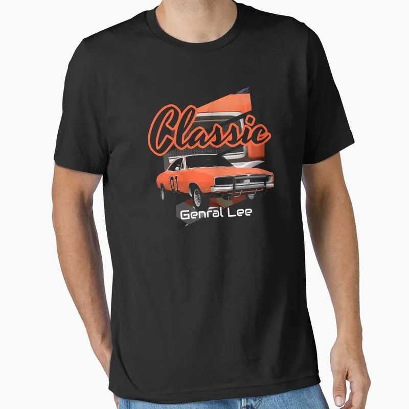 Retro Dukes of Hazzard Vintage Hazzard County Racing Graphic T-Shirt General Lee 01 Muscle Car Tee Classic 80s TV Fan Gift Tops