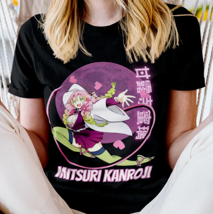 

Mitsuri Kanroji Shirt Love Hashira Tshirt Demon Slayer Anime T-Shirt Akaza Tee