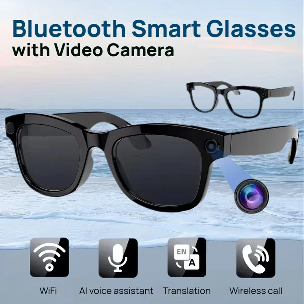 

New Technology Gadgets Bluetooth Smart Glasses Video Recording Camera Sunglasses AI Translation VR Headphones for Man Woman 2026
