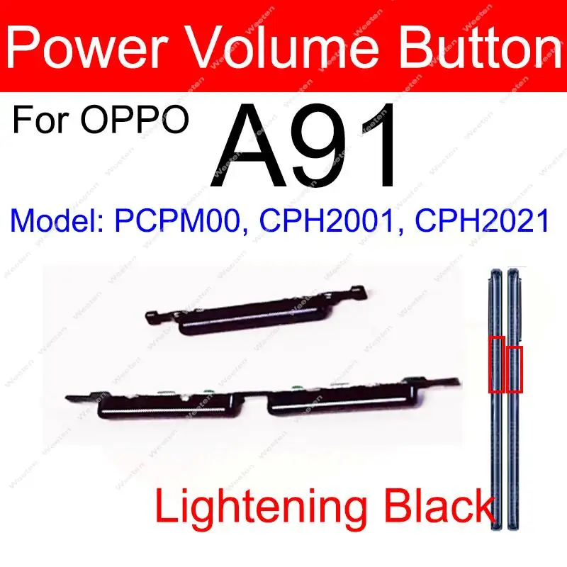 

Кнопка включения/выключения и регулировки громкости для OPPO A91 4G/F15, гибкий кабель для замены боковых кнопок