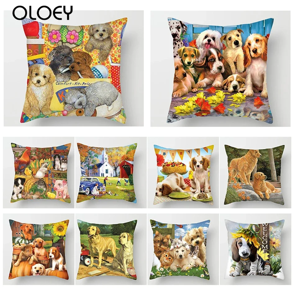 

Pet Dog Pillowcase Polyester Square Pillowcase Bedroom Pillowcase Home Bedroom Hotel Car Decoration Soft 45 * 45cm .
