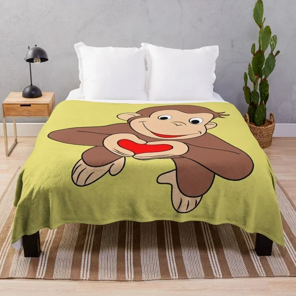 

Curious George Is All Heart Throw Blanket Soft Beds Heavy Blankets Extra Large Throw Comforter Soft Beds Blankets