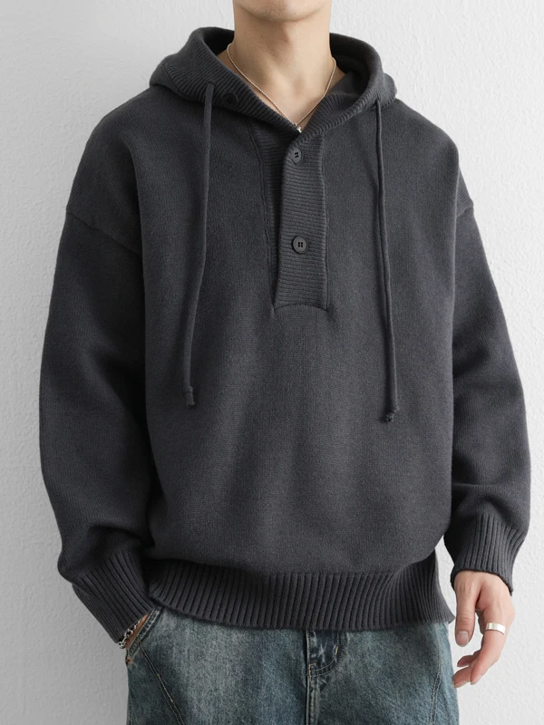 

Trendy Faionable Youth Knitted Hat Sweatirt Base Layer irt Casual Loose Fit Long Sve Warm Breathable Soft Comfortable