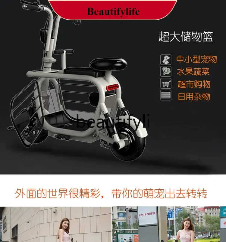 

E132 Pet walking dog parent-child electric car foldable Harley battery car