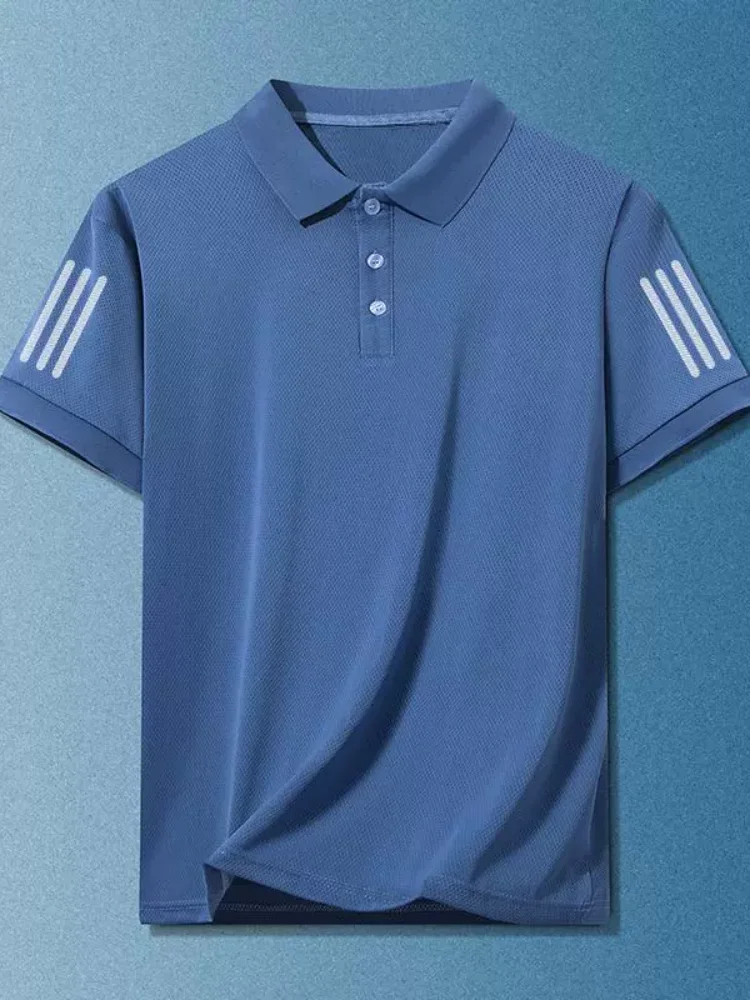 

Men's Summer Lightweight Breathable Polo Shirt Short Sleeve Loose Fit Casual Top with Collar Versatile Half Sleeve T-Shirt
