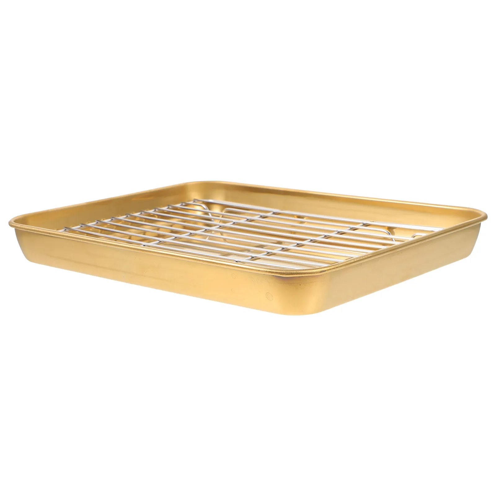1Set Stainless Steel Baking Pan Net Rack Large Volume Household Kitchen Gadget Oven Tray Draining Oil Tray Multifunctional