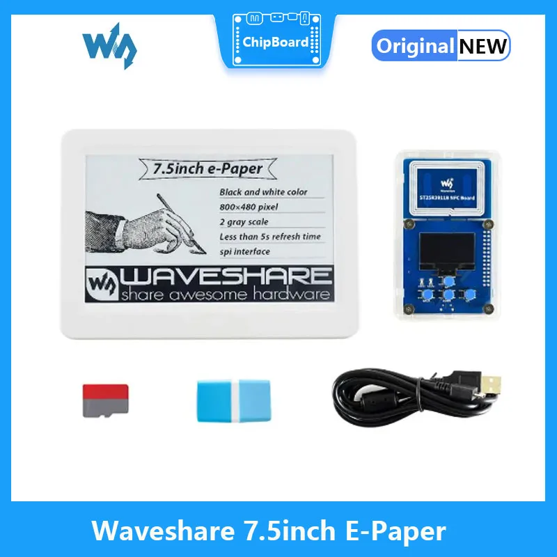 

Waveshare 7.5inch Passive NFC-Powered e-Paper Evaluation Kit, No Battery, Wireless Powering & Data Transfer