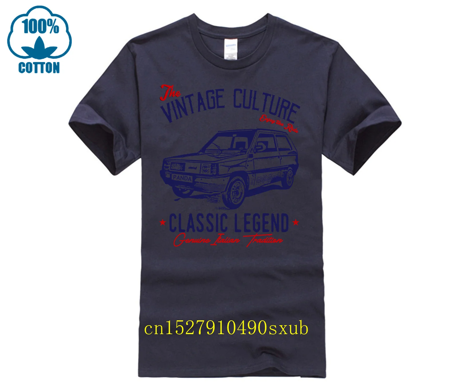VINTAGE ITALIAN CAR FIAT PANDA NEW COTTON T SHIRT