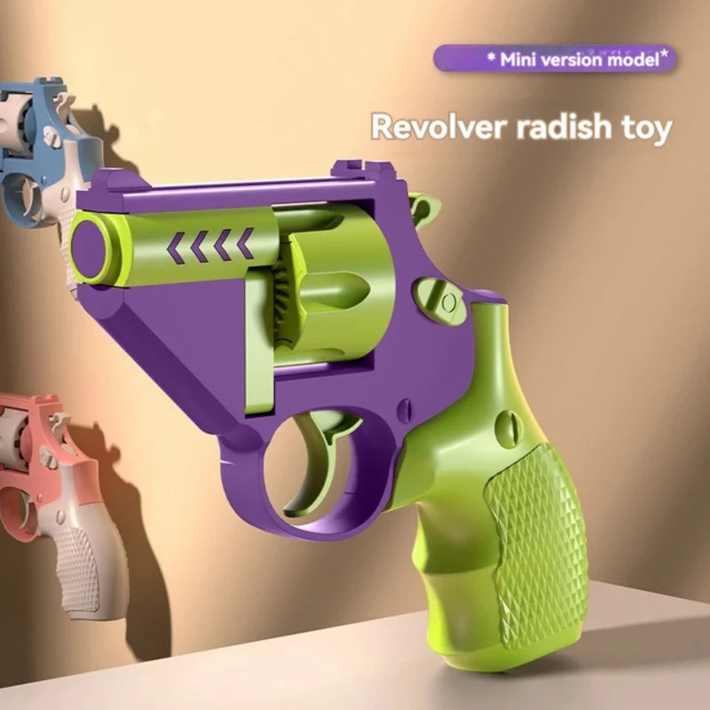 Revolver Spielzeug Pistole Modell kann nicht schießen Mini Anti-Stress gefälschte Pistole Pistole manuelle Karotten pistole Zappeln Spielzeug für Kinder Erwachsene