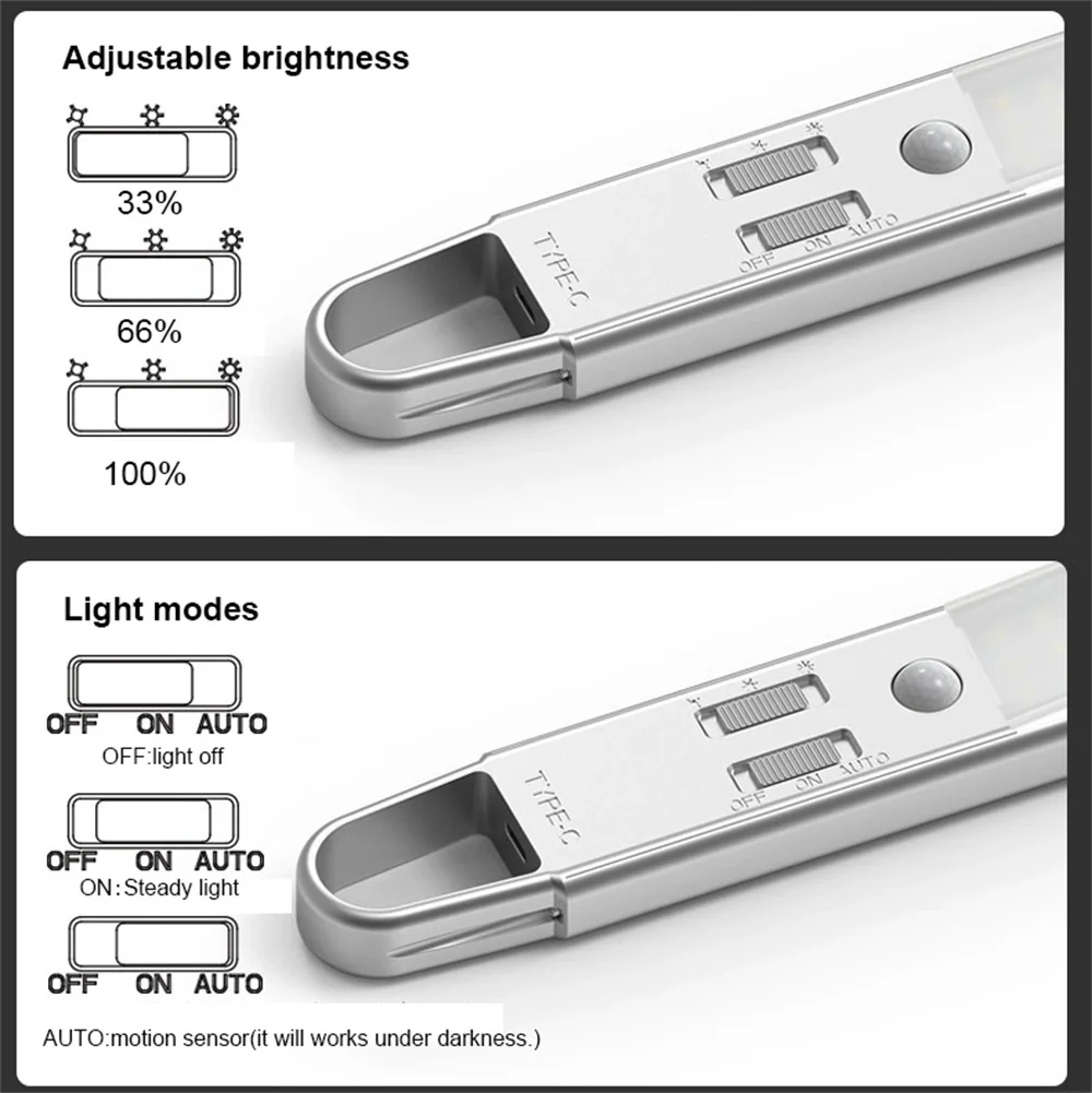 Lampada di emergenza sospesa a induzione umana da 43 cm a LED ricaricabile tramite USB per campeggio, pesca, camera da letto