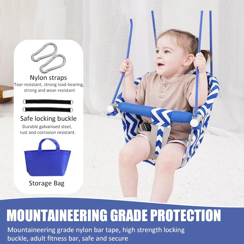 Baby Swing Chair Comfortable Sturdy Harmless Adjustable Sling Chair Toys Indoor Outdoor Home Canvas Kid Swing Set Playground