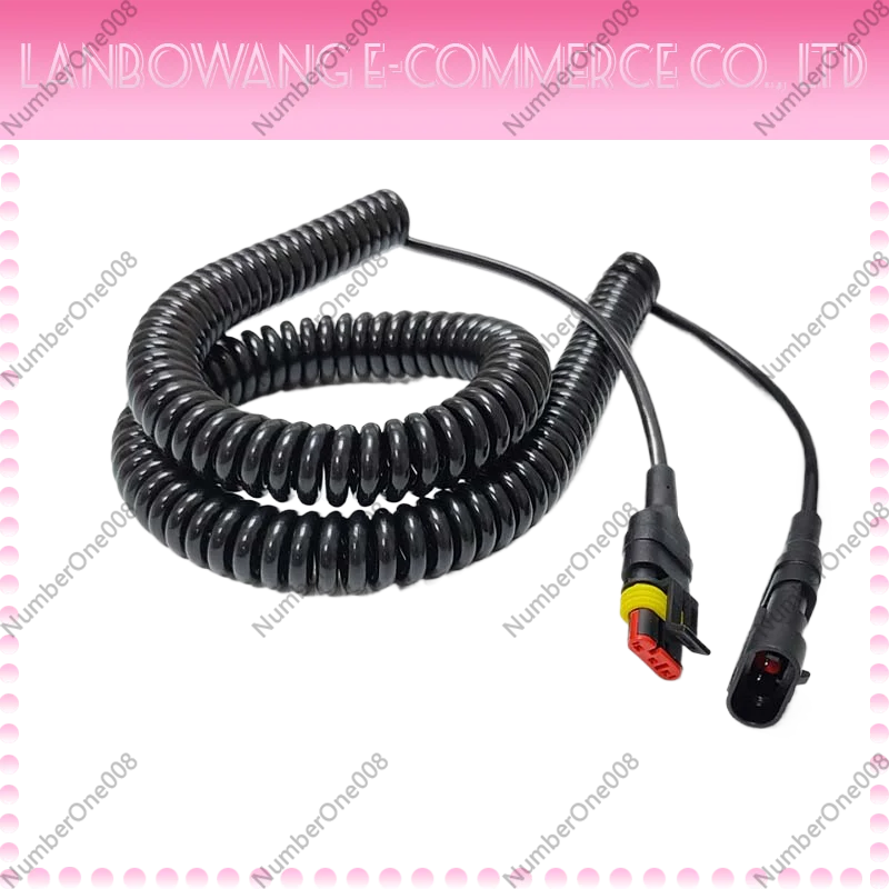 Coiled Extension Cable for 360° Surround Camera Trailer Aviation Head Cable for HOWO SITRAK Heavy Duty Trucks