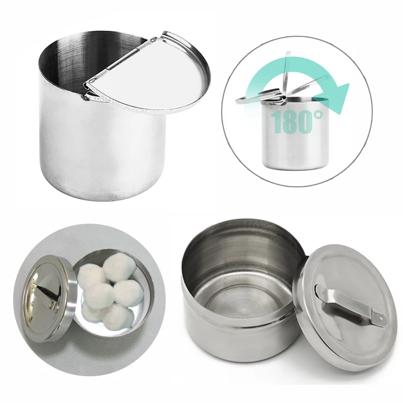 

1pc Dental Cotton Tank With Cover Medical Cotton Ball Gauze Tampon Sterilizer Box Disinfection Cotton Tank Alcohol Container
