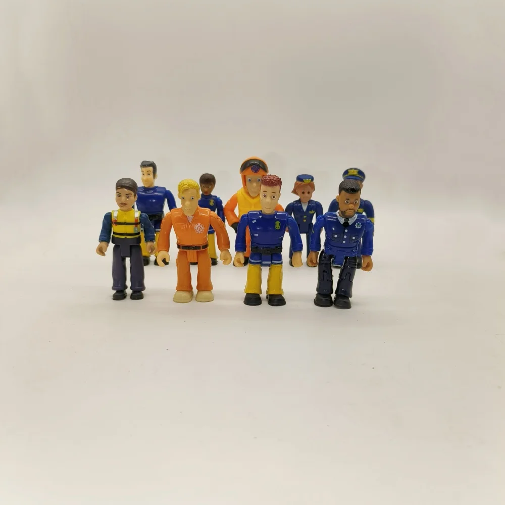 5/8pcs/Set Fireman Sam Figures Toys Joint Movable Anime Fire Woman Action Figuras Dolls for Kids Birthday Xmax Gift