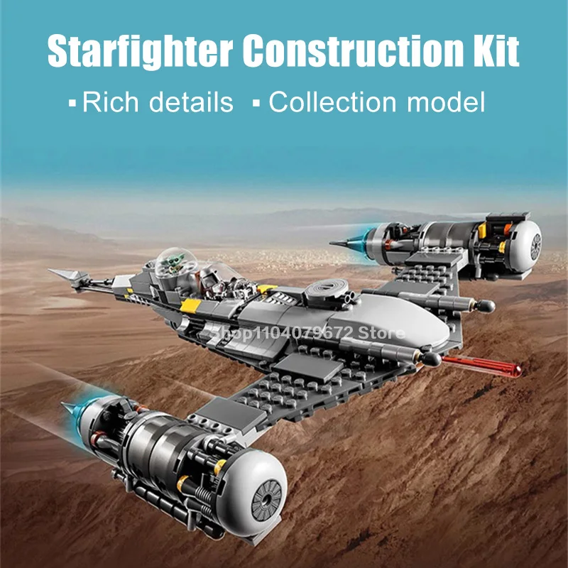 MOC Space Fighter Building Block Starhunt From The Naboo Battle Airplane Assemble Figure Toys Brick Kids Birthday Gifts 412 Pcs