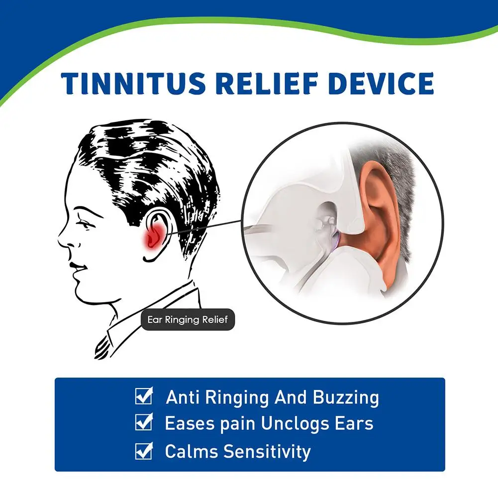 Tinnitus Relief Ear Clip Portable Anti Tinnitus Ear Cuff Ear Ringing Stopper Calm Ears Tool Ear Pressure Tinnitus Relief Device