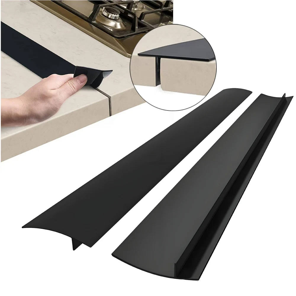 2 Pack T-Shaped Silicone Stove Gap Covers Heat Resistant Flexible Kitchen Gap Filler Seals for Gaps between Counter And Stovetop