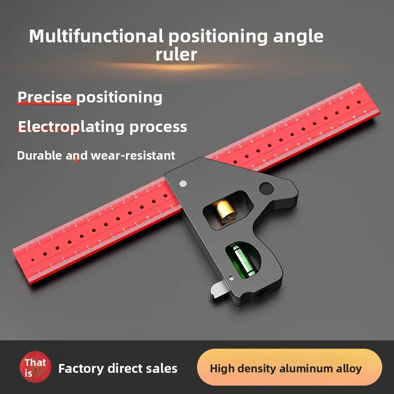 Angle Ruler 90-degree Woodworking Ruler Combination Multifunctional Angle Ruler Thickened High-precision Universal Combination
