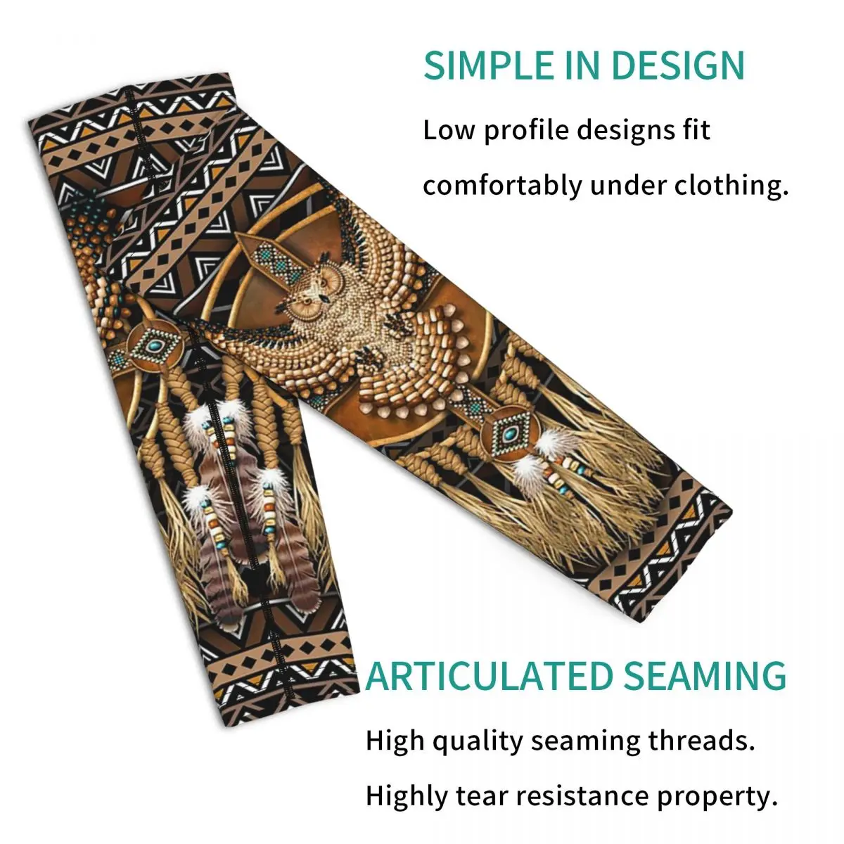 Native American Owl Tribal Arm Sleeves Men Women Sun UV Protection Tattoo Cover Up Sports Cooling Cycling