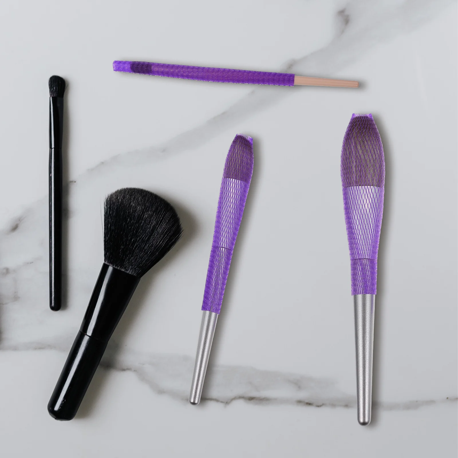 150 قطعة فرشاة حامي الشعر غطاء شبكي لفرش المكياج قابلة لإعادة الاستخدام توسيع أداة كم شبكة واقية لبودرة أحمر الخدود الظل