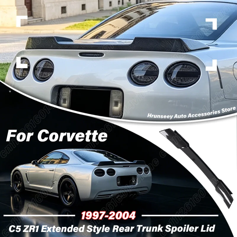 For Corvette C5 ZR1 1997 1998 1999 2000 2001 2002 2003 2004 Extended Style Rear Trunk Spoiler Lid Aerodynamic Refit Accessory