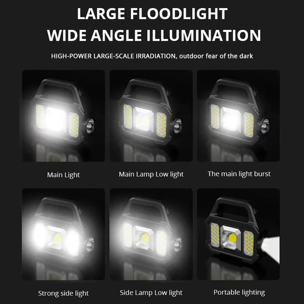 Solar Rechargeable LED Flashlight COB Zoomable Waterproof Tactical Torch Lamp Bulbs Can Charge Mobile Phone Camping Flashlight